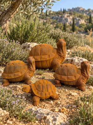Tuindecoratie schildpadden in gietijzer